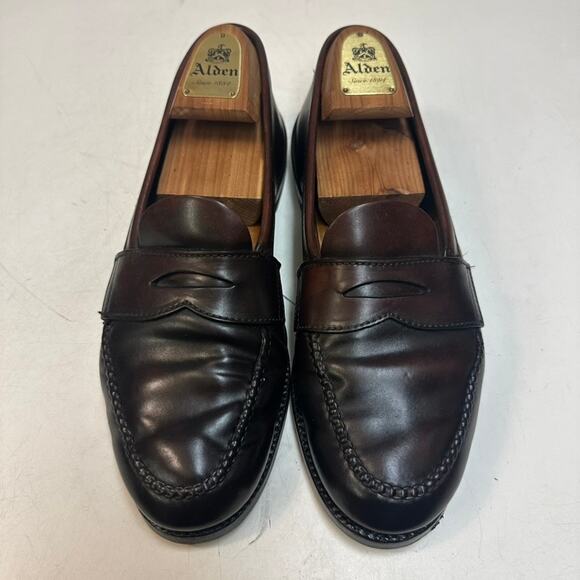 RESOLED Alden x Brooks Bros 763 Unlined Shell Cordovan Penny Loafer LHS 9 C main image 8